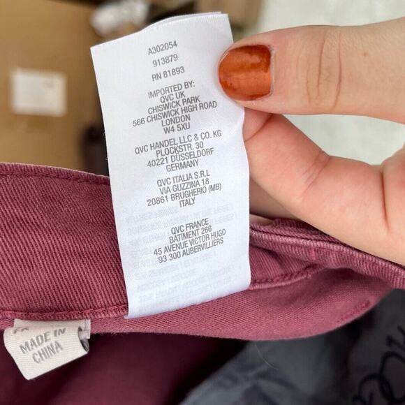 LOGO Lori Goldstein Stretch 22WP Petite Plus Twill Zip Ankle Pants Skinny Mauve - Picture 7 of 7